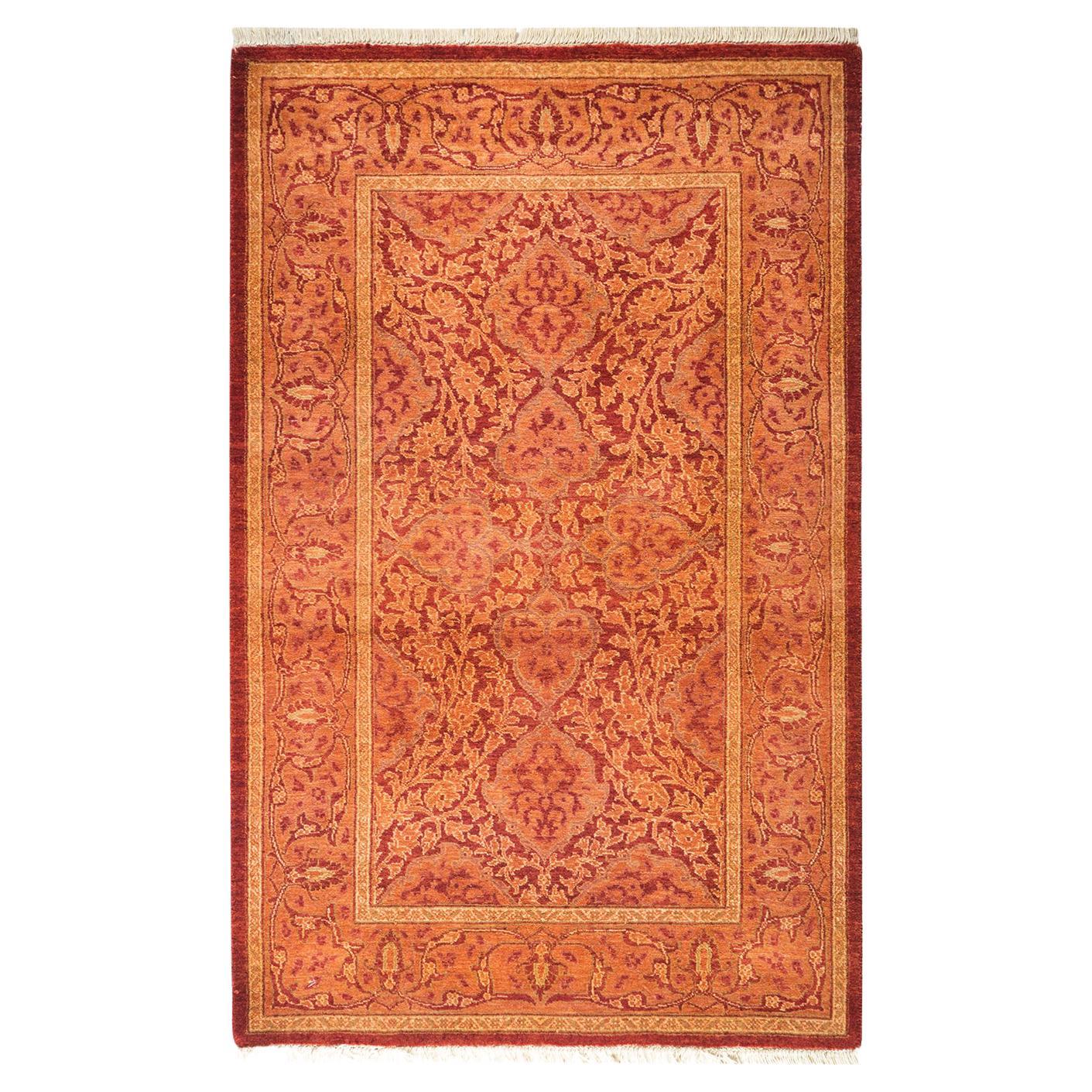One-of-a-kind Hand Made Traditional Mogul Orange Area Rug For Sale at ...