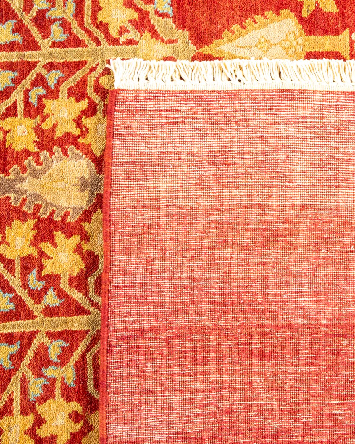 XXI secolo e contemporaneo Tappeto tradizionale arancione Mogul, unico nel suo genere, Hand Made in vendita