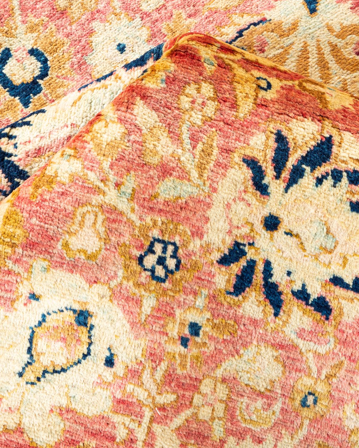 Other One-Of-A-Kind Hand Made Traditional Mogul Orange Area Rug For Sale