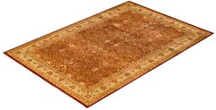 One-of-a-kind Hand Made Traditional Mogul Orange Area Rug