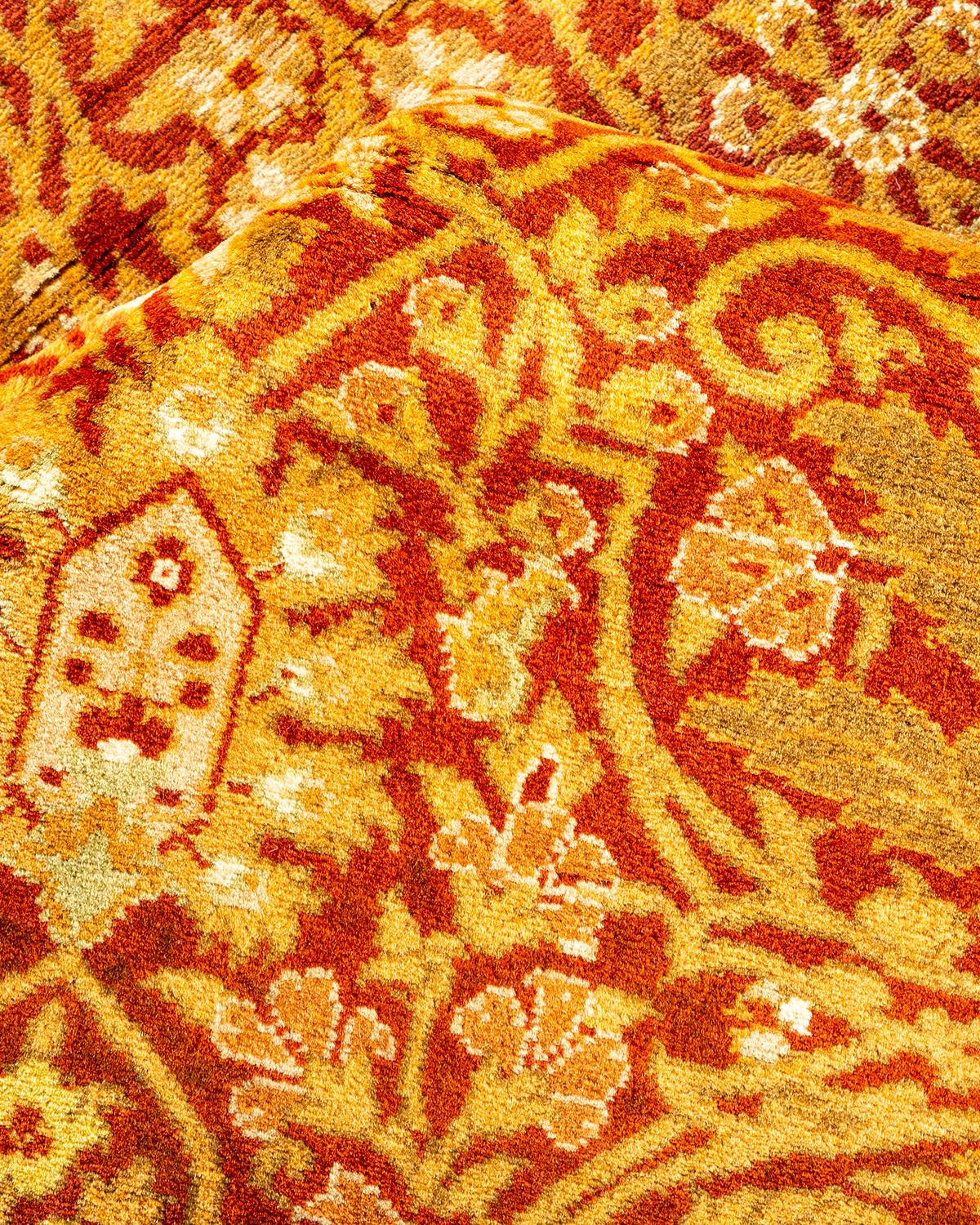 Other One-of-a-kind Hand Made Traditional Mogul Orange Area Rug For Sale
