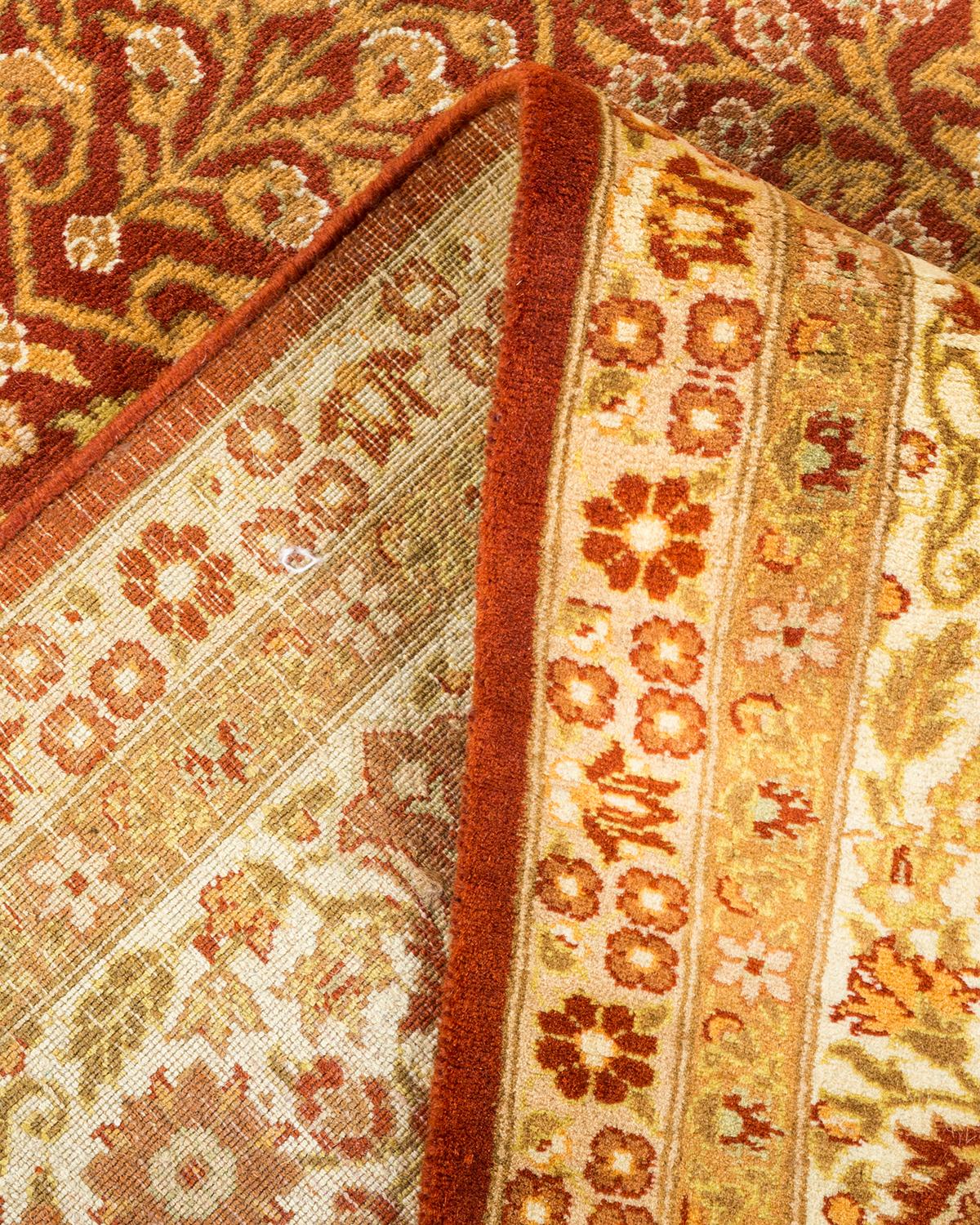 Alfombra Mogul Naranja Tradicional Hand Made Única en su Género Pakistaní en venta