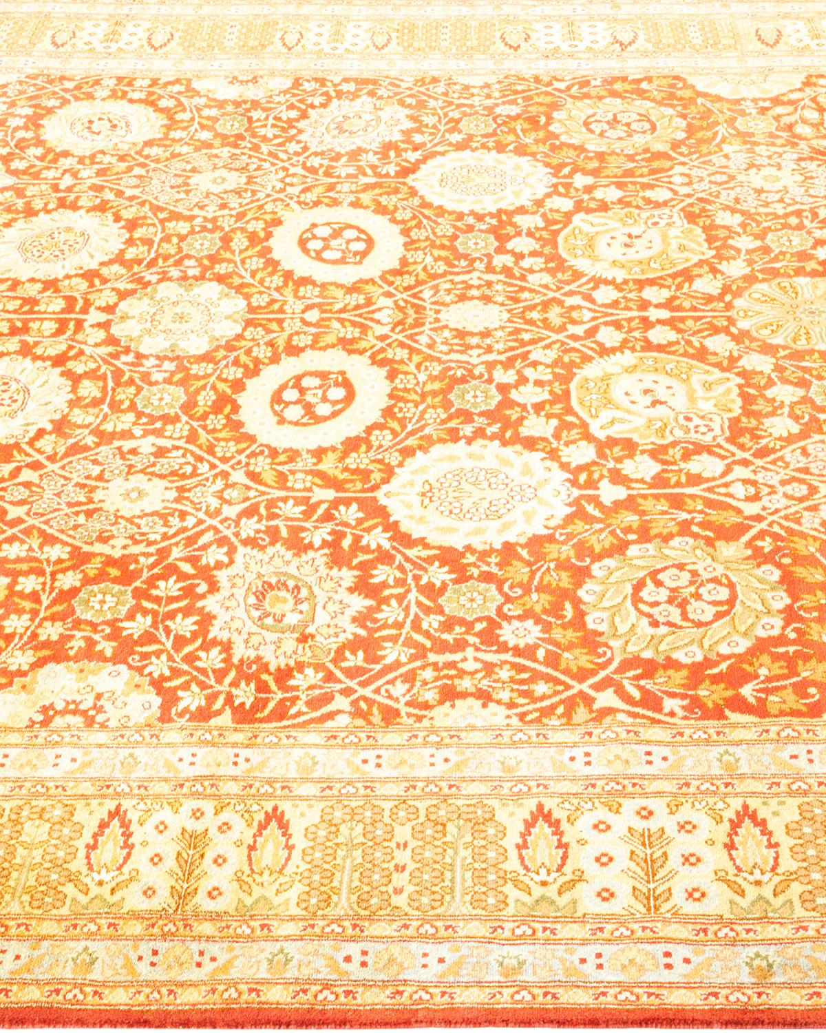 Alfombra Mogul Naranja Tradicional Hand Made, única en su género en Nuevo estado para la venta en Norwalk, CT