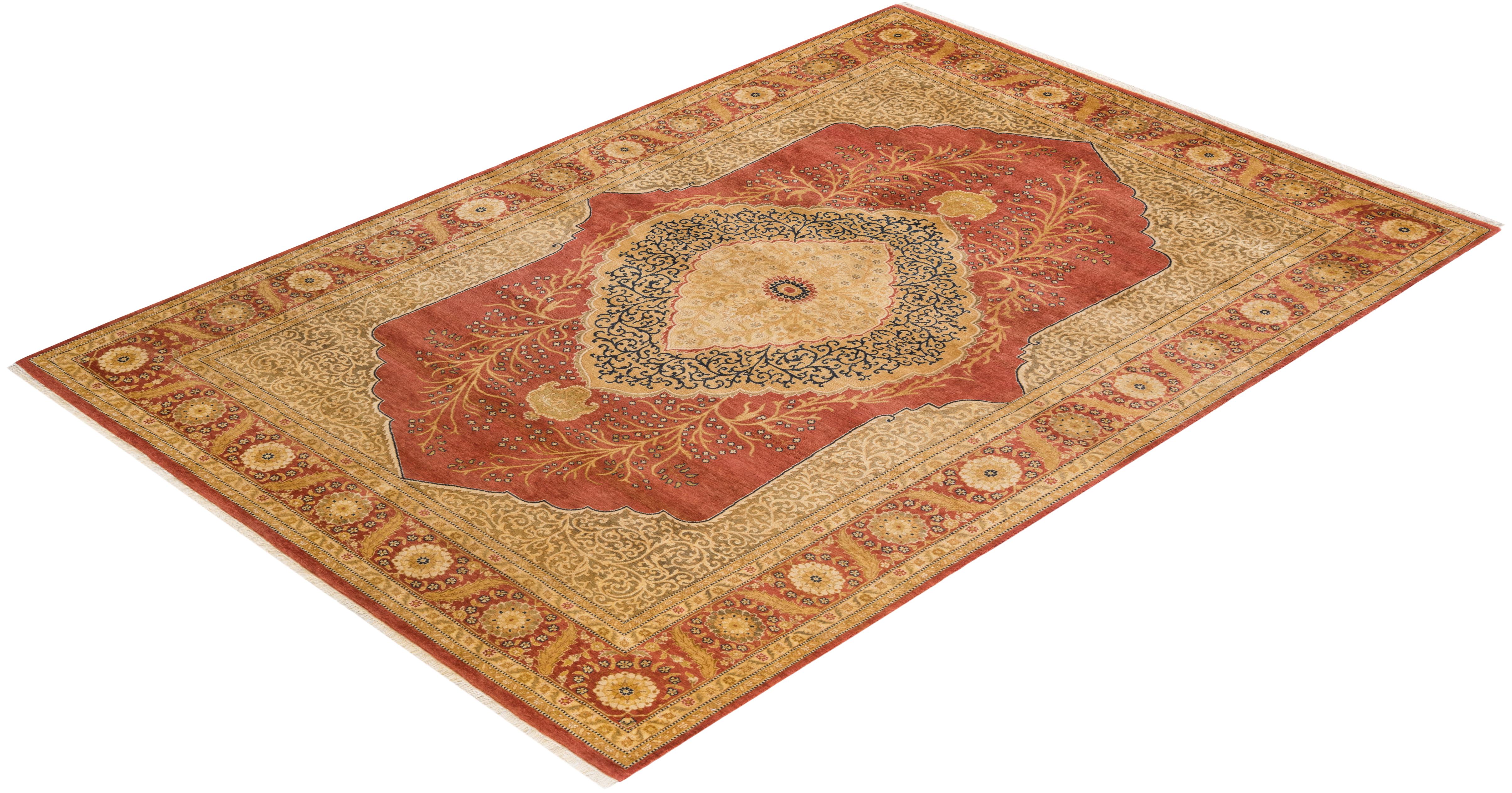 With understated palettes and allover designs, the rugs in the Mogul Collection will bring timeless sophistication to any room. Influenced by a spectrum of Turkish, Indian, and Persian designs, the artisans who handweave these wool rugs imbue