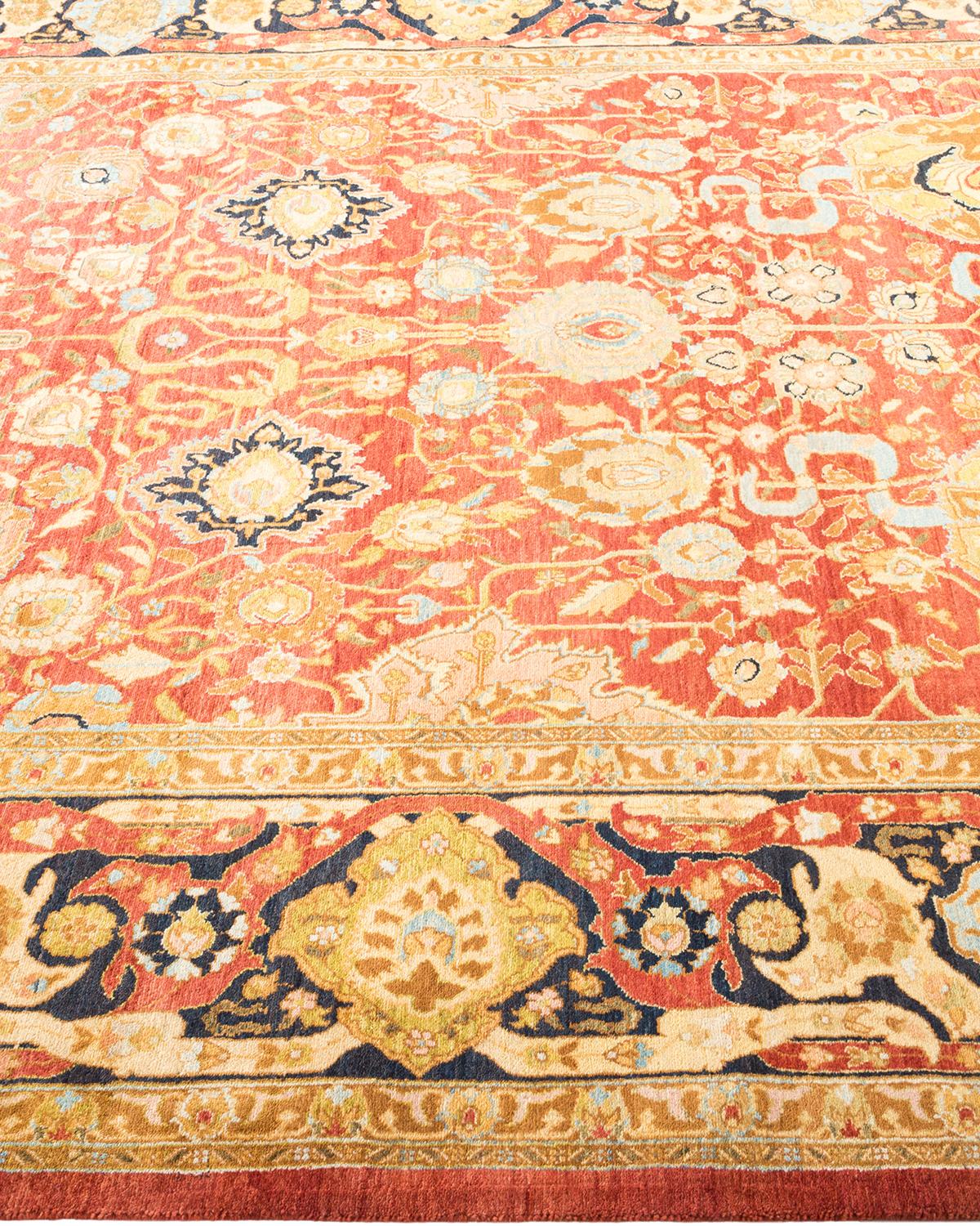 Alfombra Mogul Naranja Tradicional Hand Made, única en su género en Nuevo estado para la venta en Norwalk, CT