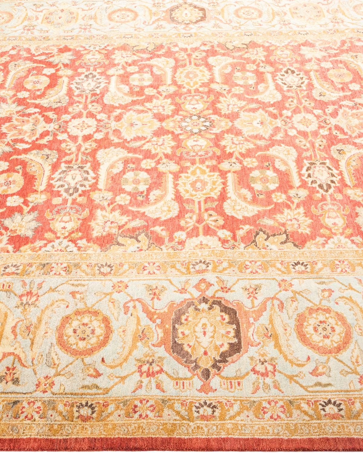 Tapis traditionnel orange Mogul unique en son genre fabriqué à la main Neuf - En vente à Norwalk, CT