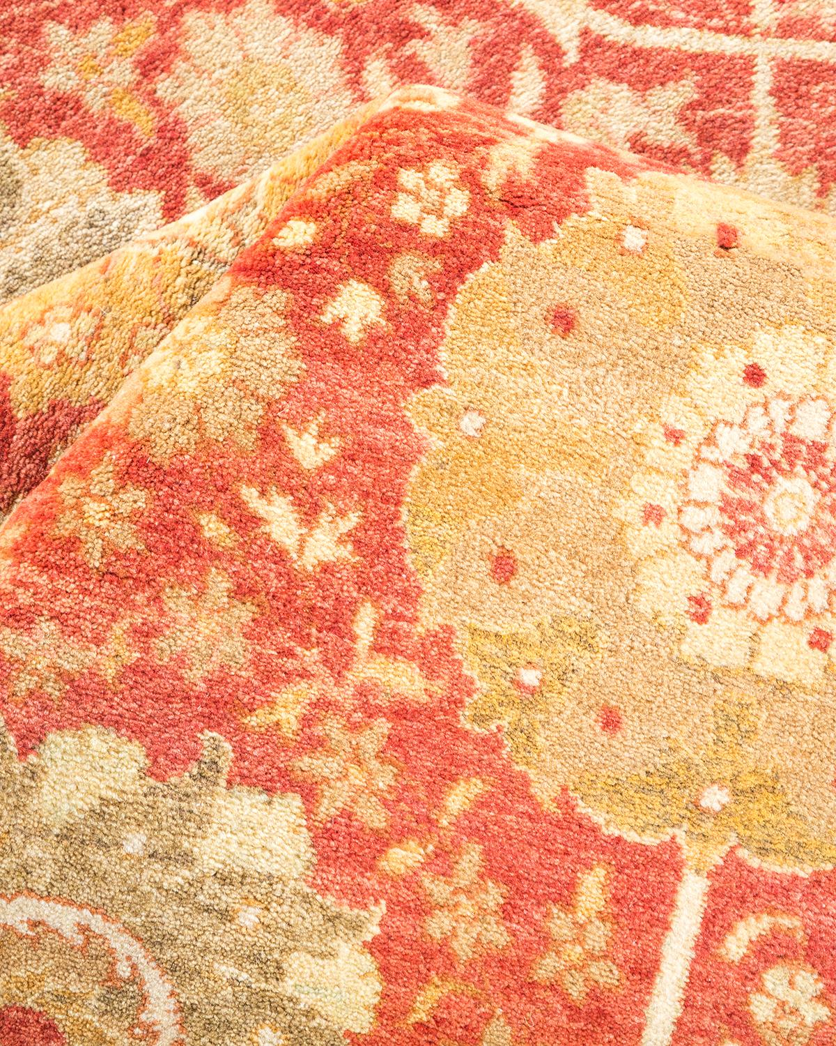 Autre Tapis traditionnel orange Mogul, unique en son genre, fabriqué à la main en vente