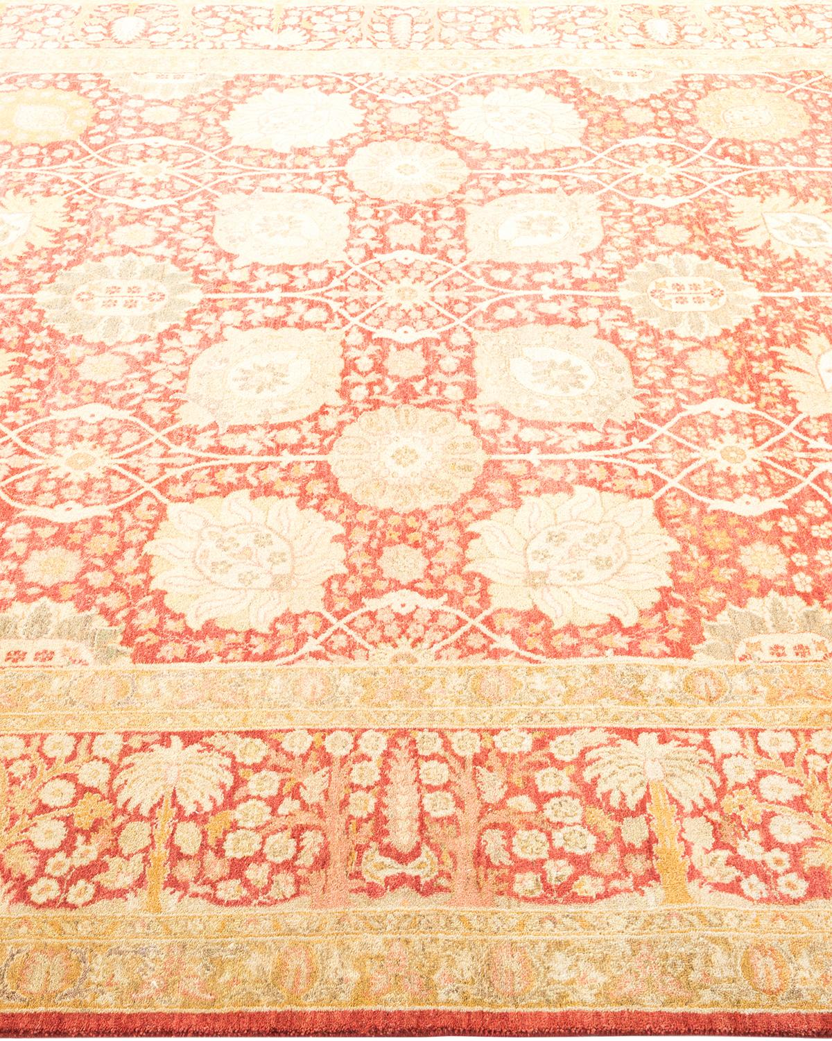 Tapis traditionnel orange Mogul, unique en son genre, fabriqué à la main Neuf - En vente à Norwalk, CT