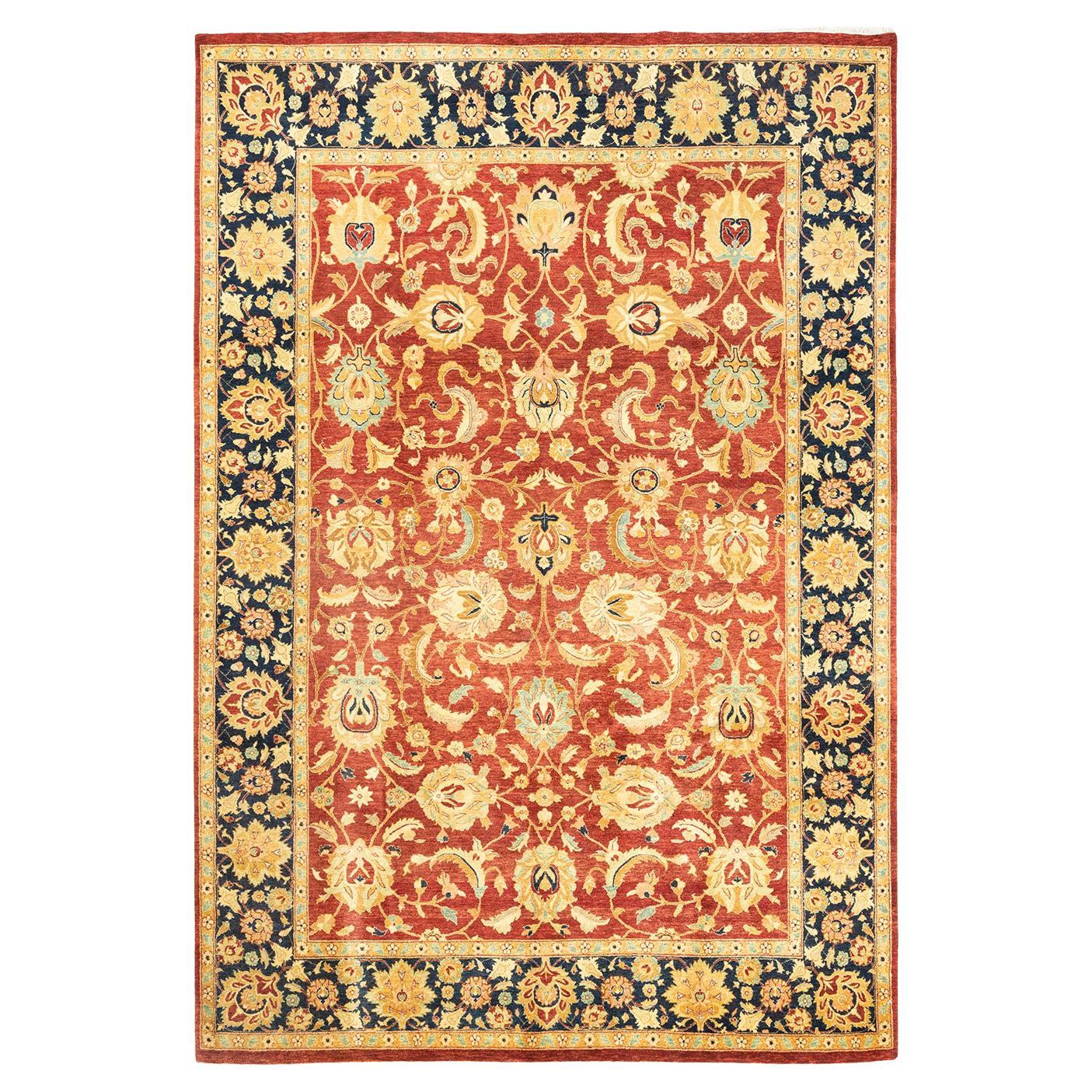 One-Of-A-Kind Hand Made Traditional Mogul Orange Area Rug For Sale at ...
