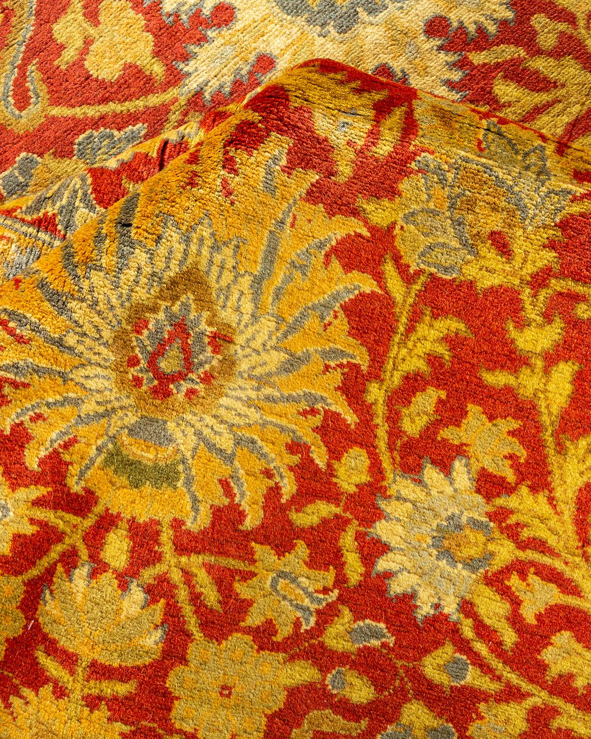 Traditioneller, handgefertigter Mogul Orange Teppich, Unikat (Sonstiges) im Angebot
