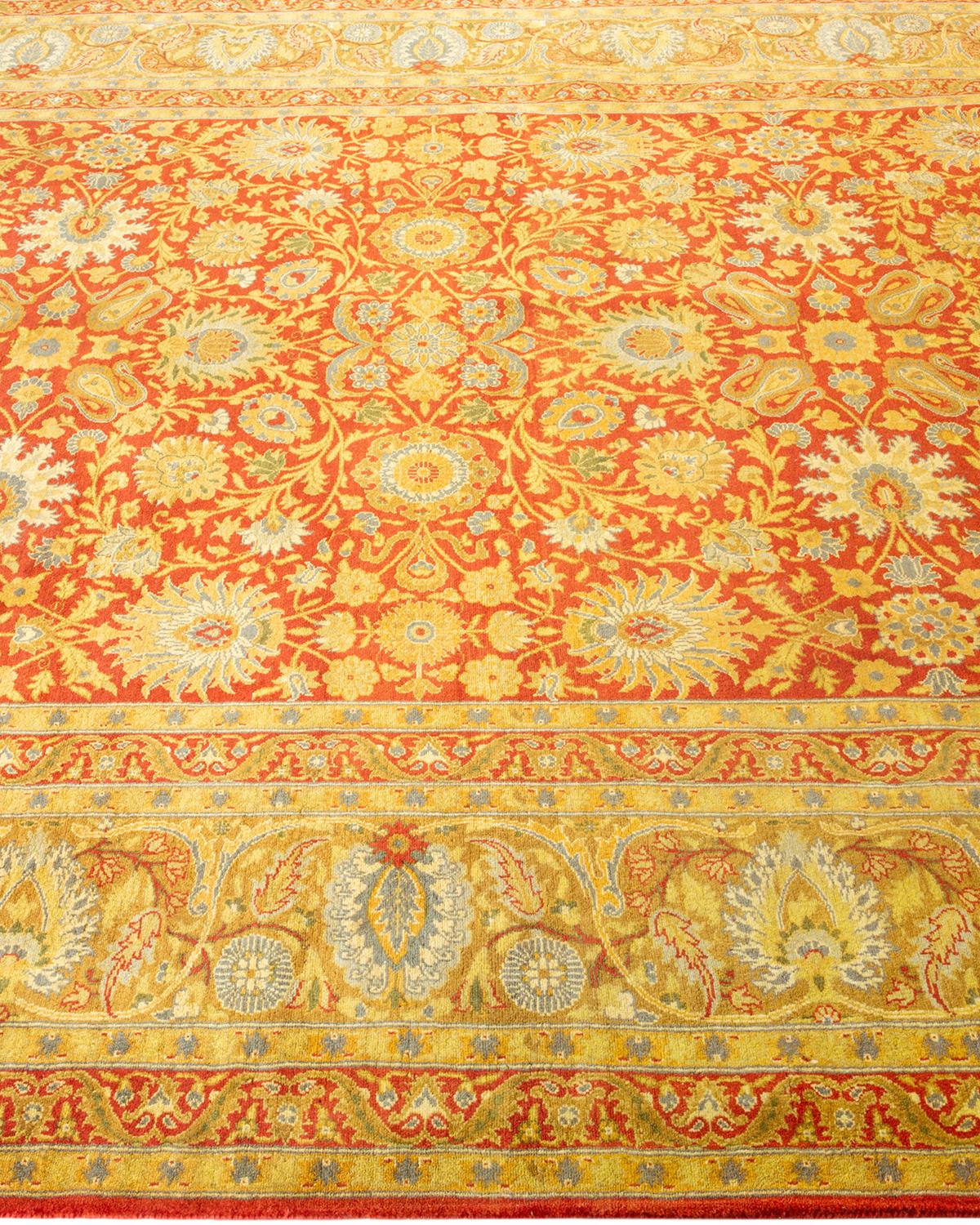 Traditioneller, handgefertigter Mogul Orange Teppich, Unikat im Zustand „Neu“ im Angebot in Norwalk, CT