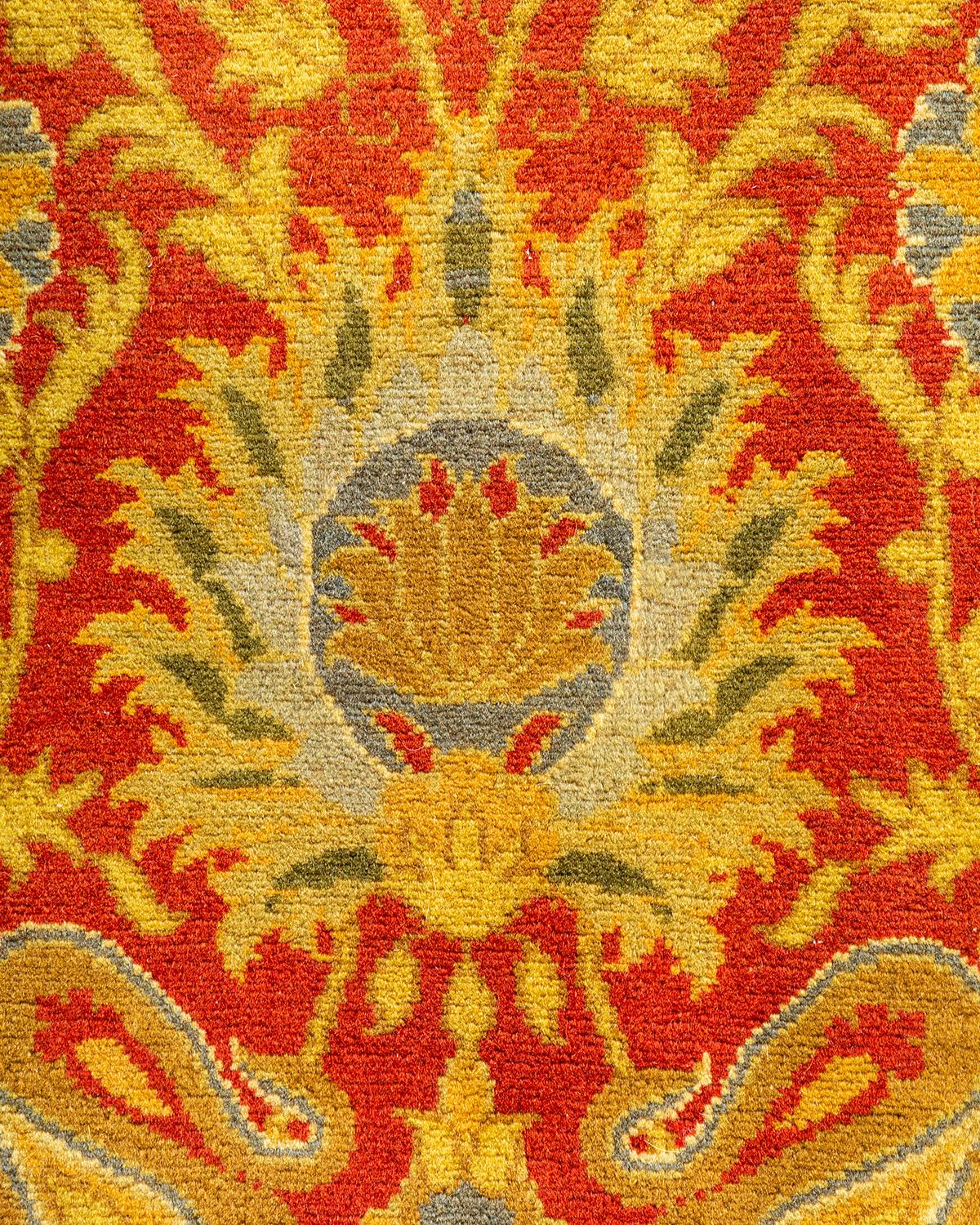 Traditioneller, handgefertigter Mogul Orange Teppich, Unikat (21. Jahrhundert und zeitgenössisch) im Angebot
