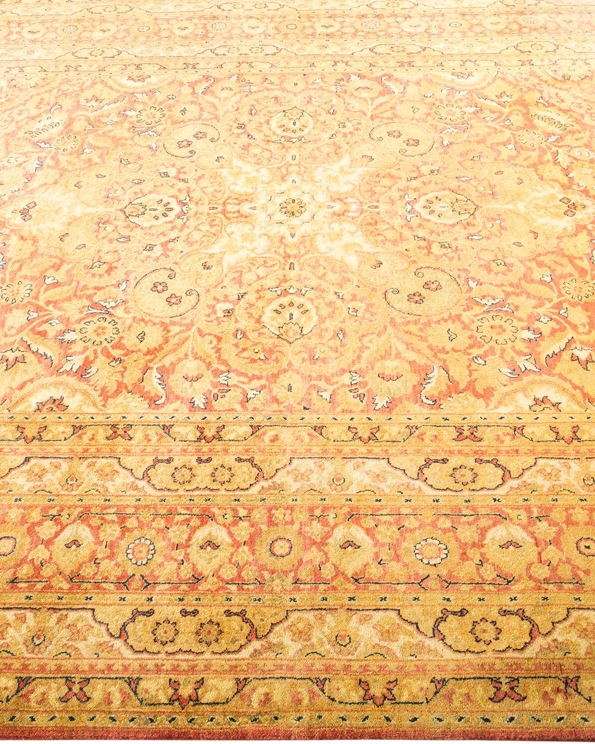 Traditioneller Mogul Orange Teppich, handgefertigt, Unikat im Zustand „Neu“ im Angebot in Norwalk, CT