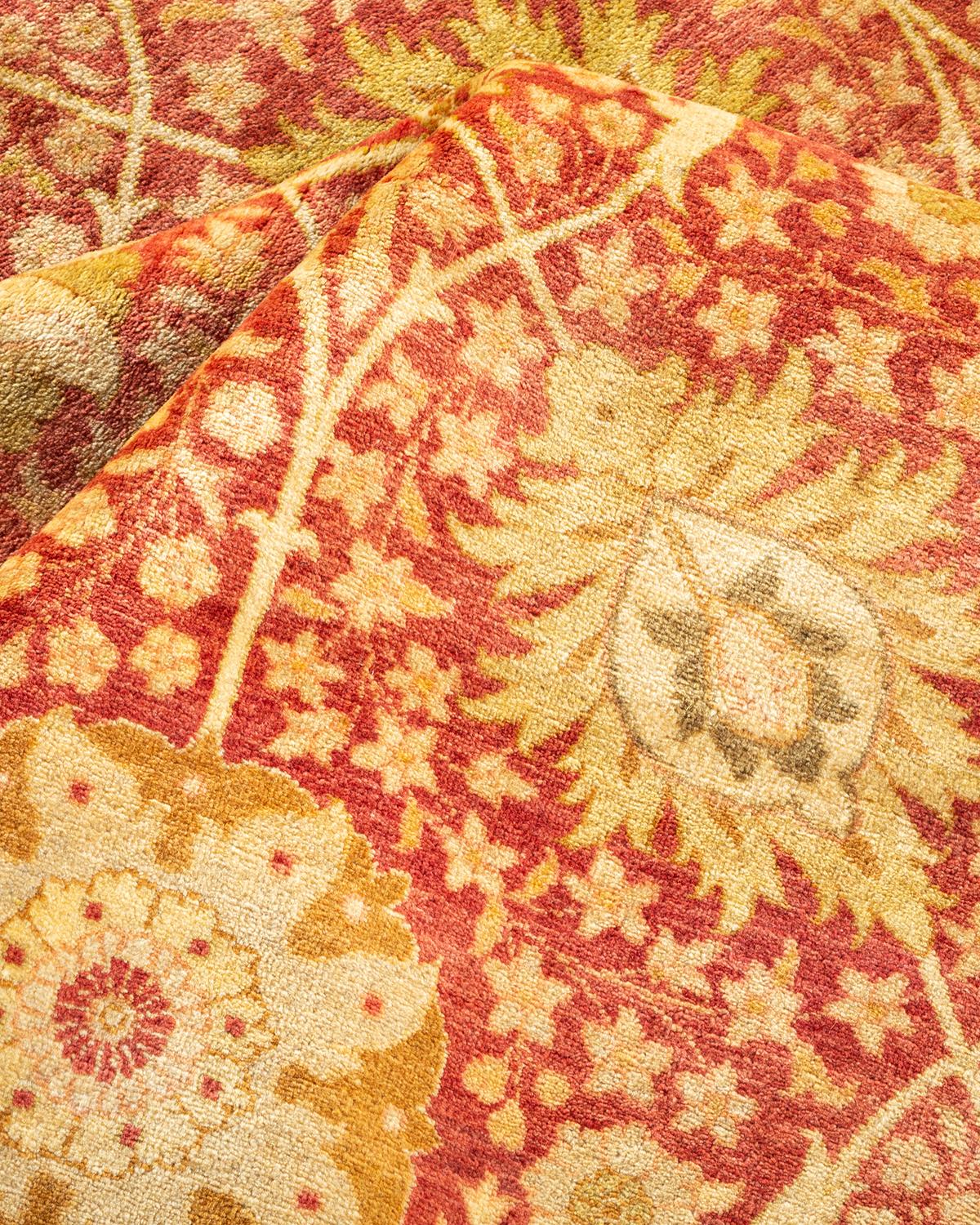 Autre Tapis traditionnel orange Mogul unique en son genre fabriqué à la main en vente