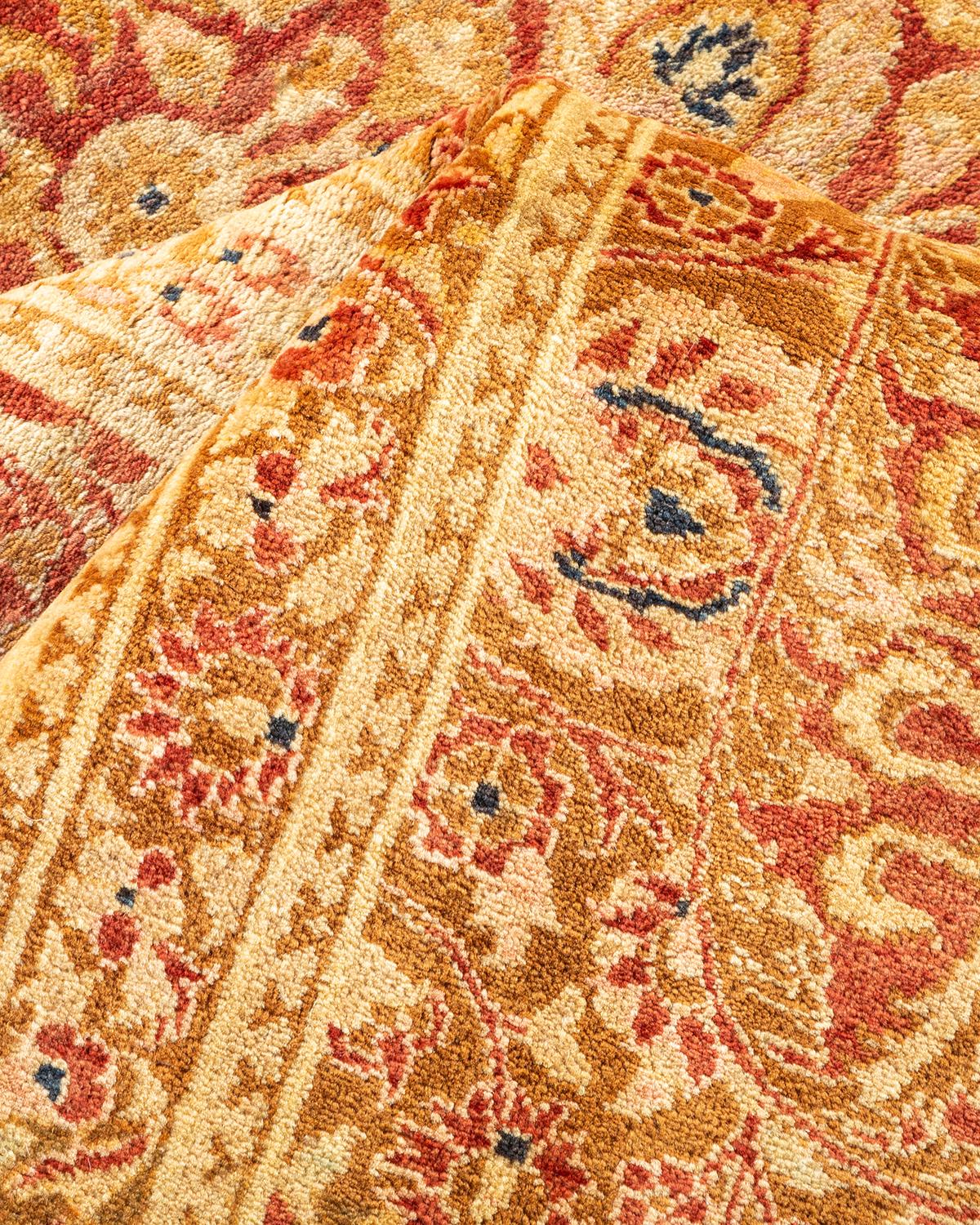 Autre Tapis traditionnel orange Mogul unique fait à la main, unique en son genre en vente