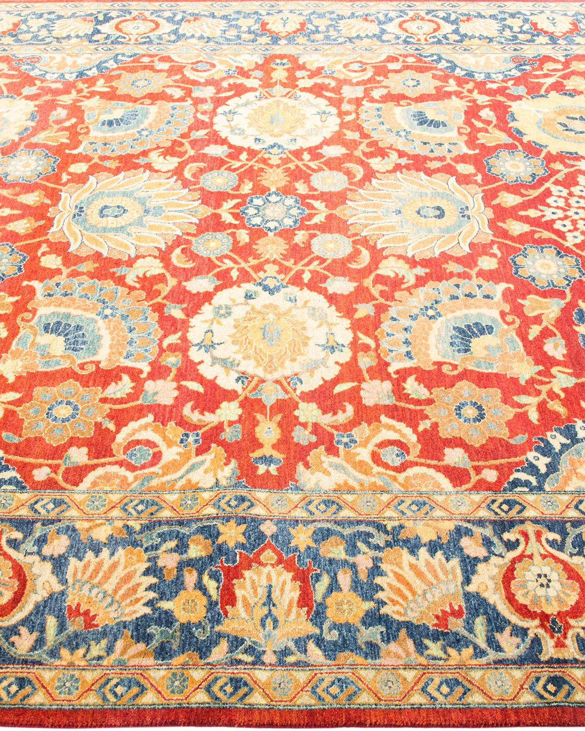 Traditioneller Mogul Orange Teppich, handgefertigt, Unikat im Zustand „Neu“ im Angebot in Norwalk, CT