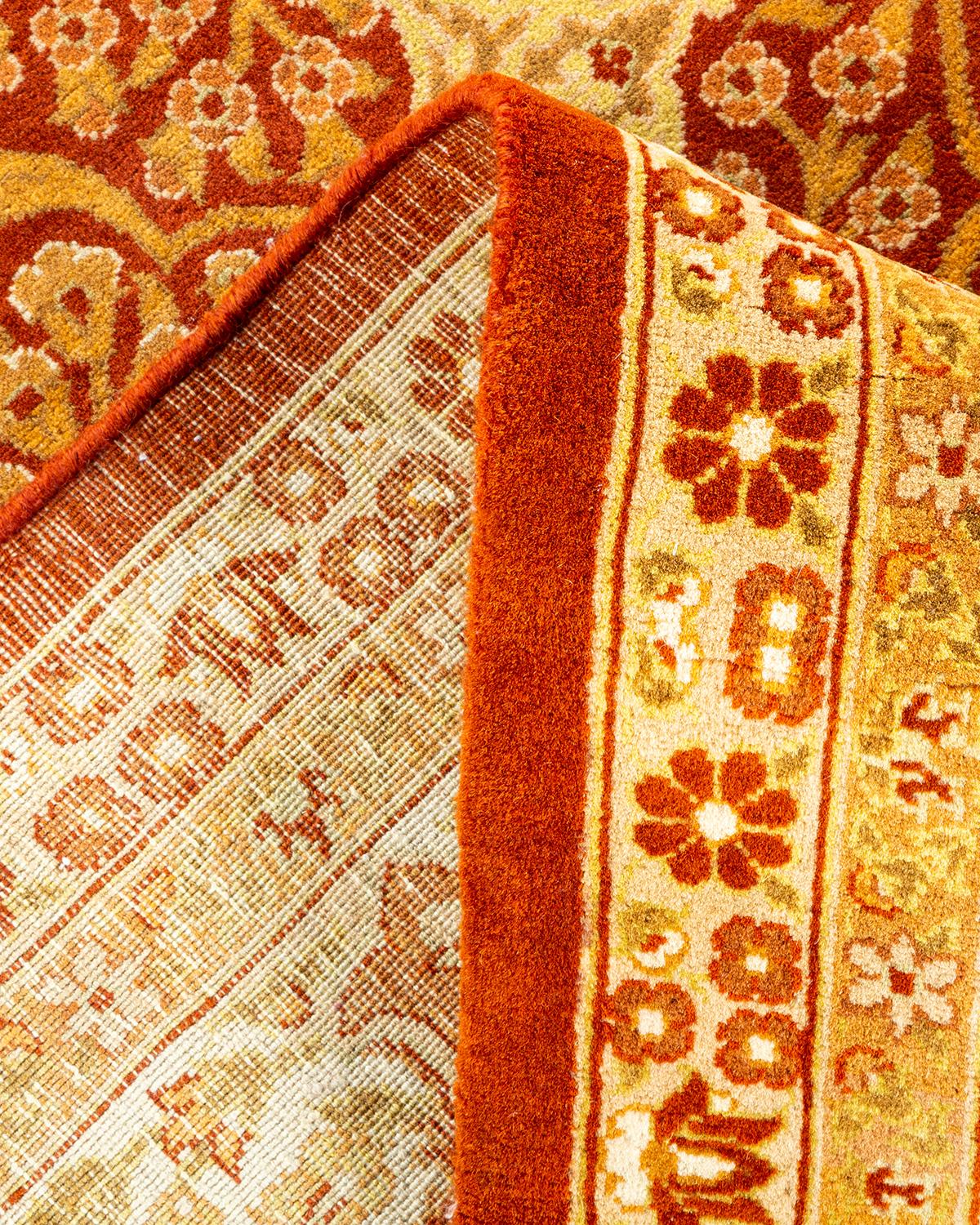 Alfombra Mogul Naranja Tradicional Hand Made Única en su Género Pakistaní en venta