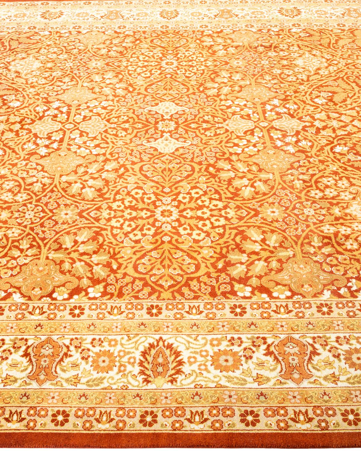 Alfombra Mogul Naranja Tradicional Hand Made Única en su Género en Nuevo estado para la venta en Norwalk, CT
