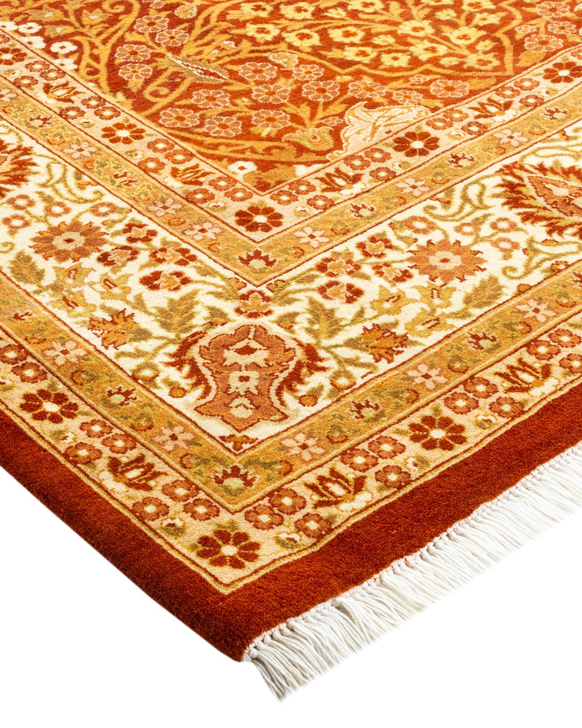 Alfombra Mogul Naranja Tradicional Hand Made Única en su Género Lana en venta