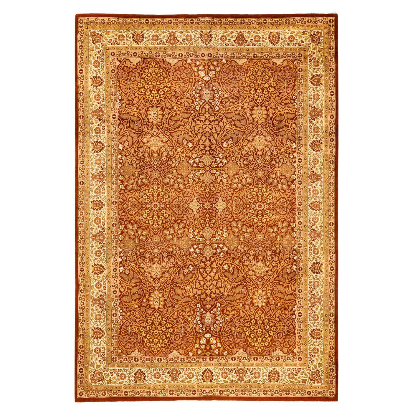 Alfombra Mogul Naranja Tradicional Hand Made Única en su Género