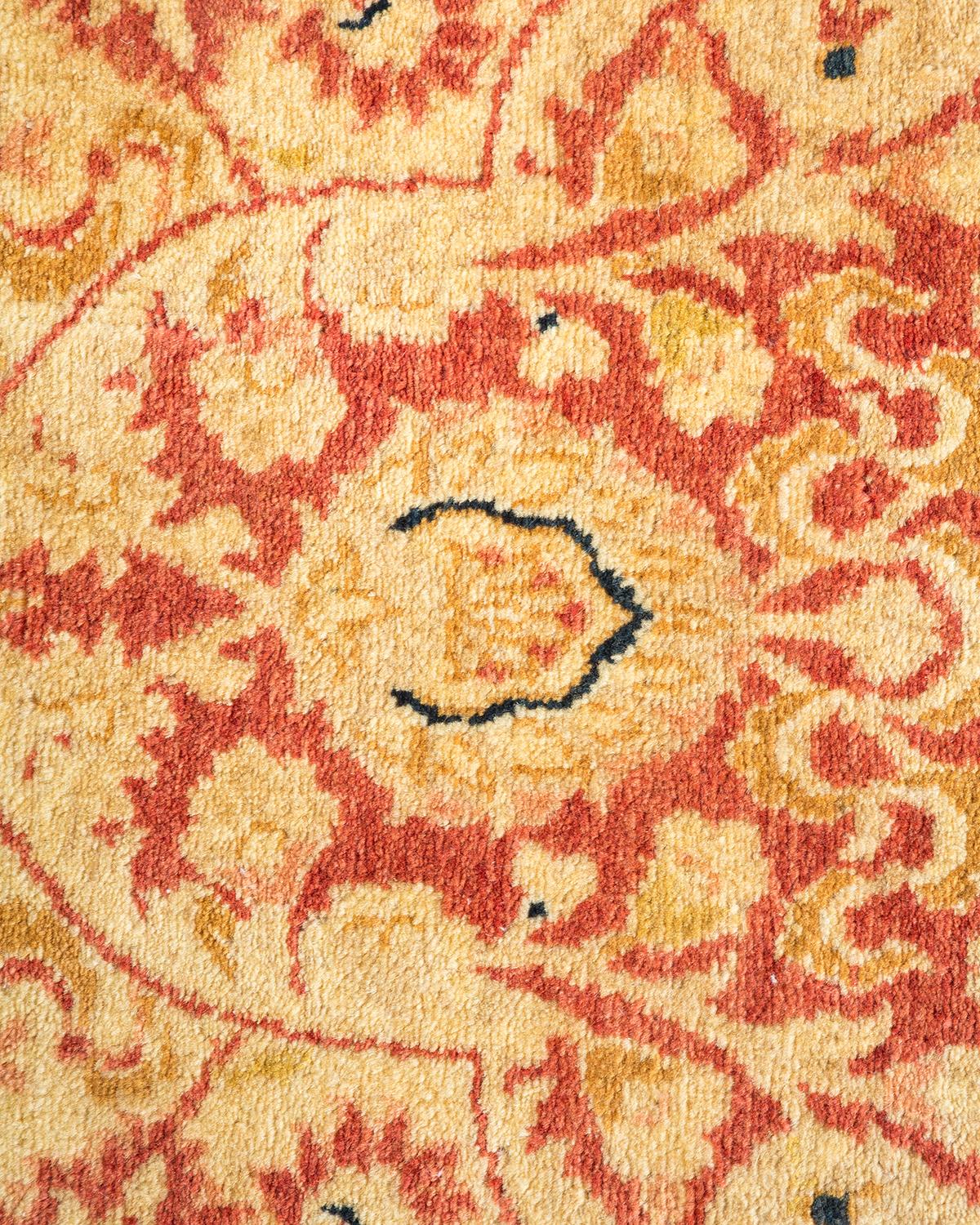 Tapis traditionnel orange Mogul unique en son genre fabriqué à la main Neuf - En vente à Norwalk, CT
