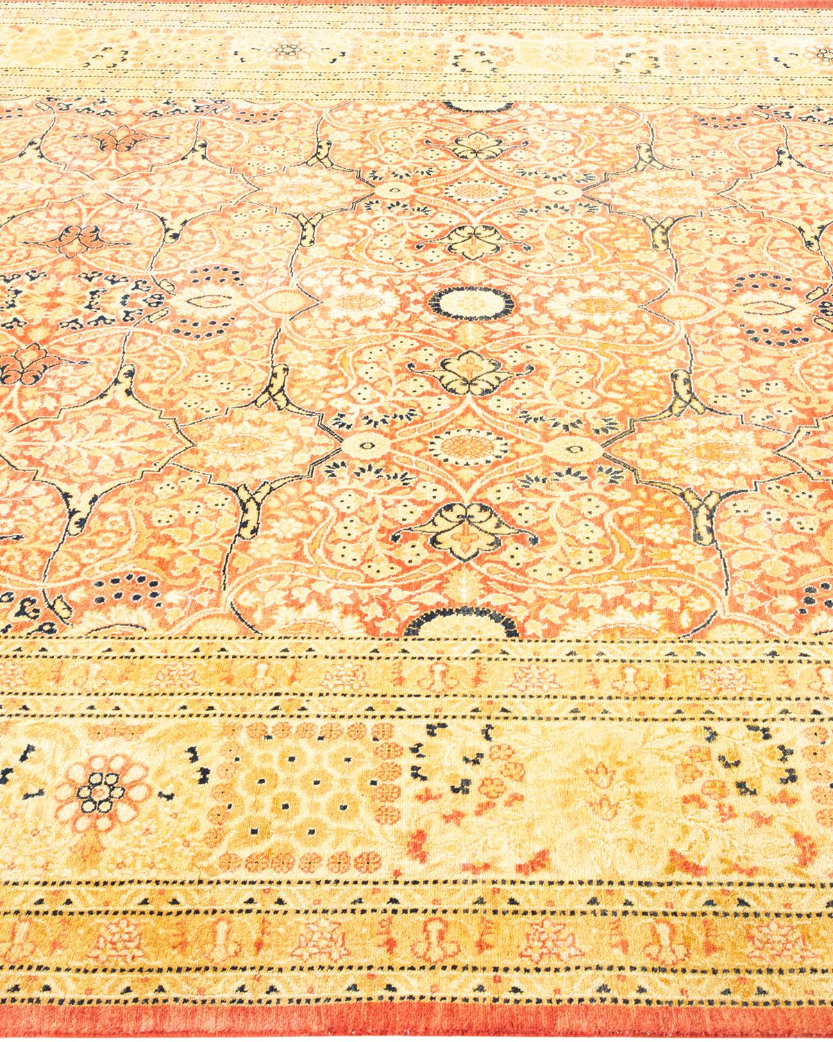 Alfombra Mogul Naranja Tradicional Hand Made Única en su Género en Nuevo estado para la venta en Norwalk, CT