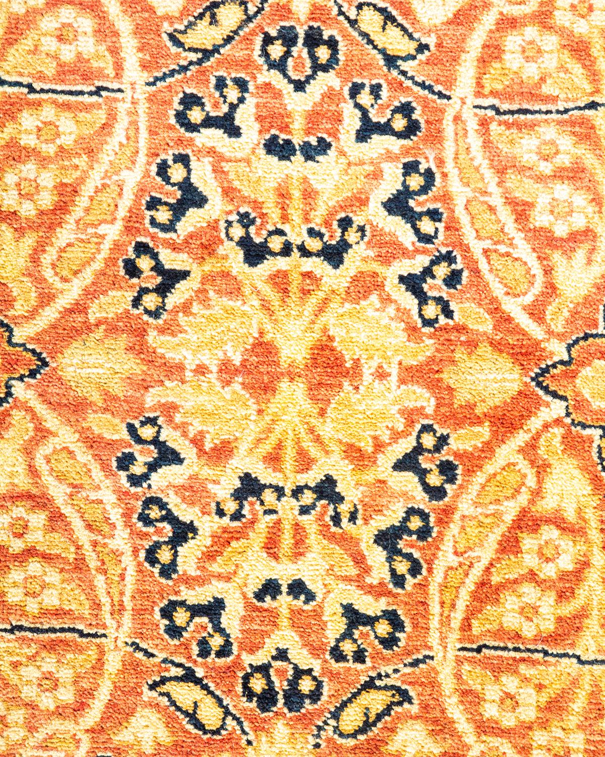 Alfombra Mogul Naranja Tradicional Hand Made Única en su Género Siglo XXI y contemporáneo en venta