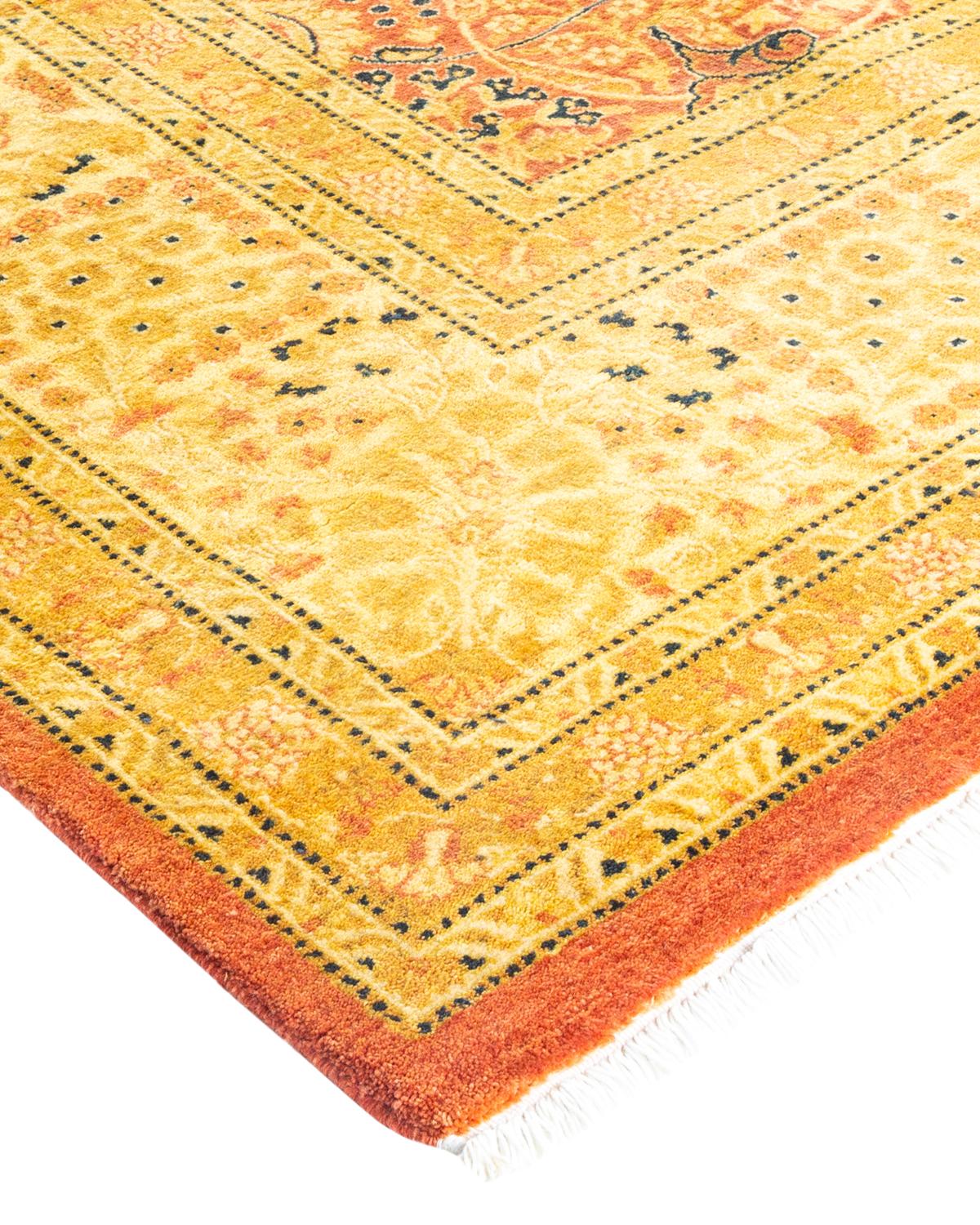 Alfombra Mogul Naranja Tradicional Hand Made Única en su Género Lana en venta