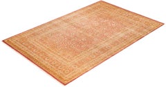 One-of-a-kind Hand Made Traditional Mogul Orange Area Rug