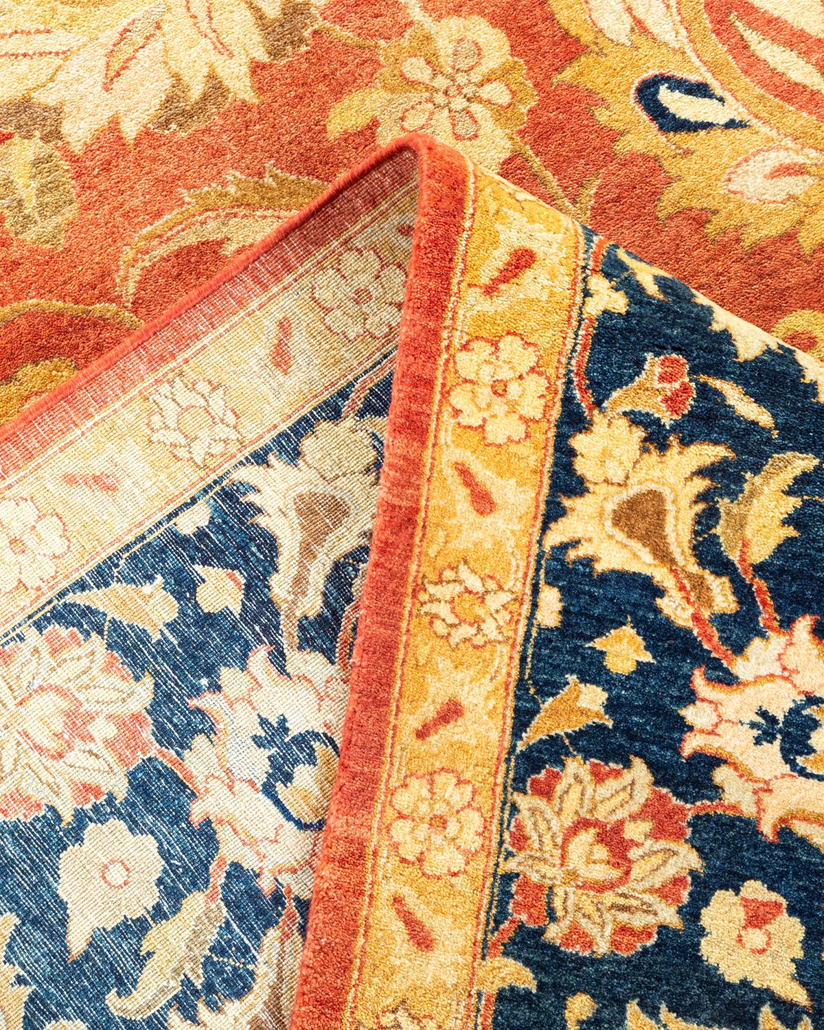 Alfombra Mogul Naranja Tradicional Hand Made Única en su Género Pakistaní en venta