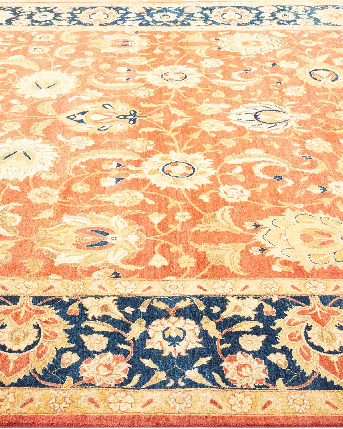 Alfombra Mogul Naranja Tradicional Hand Made Única en su Género en Nuevo estado para la venta en Norwalk, CT