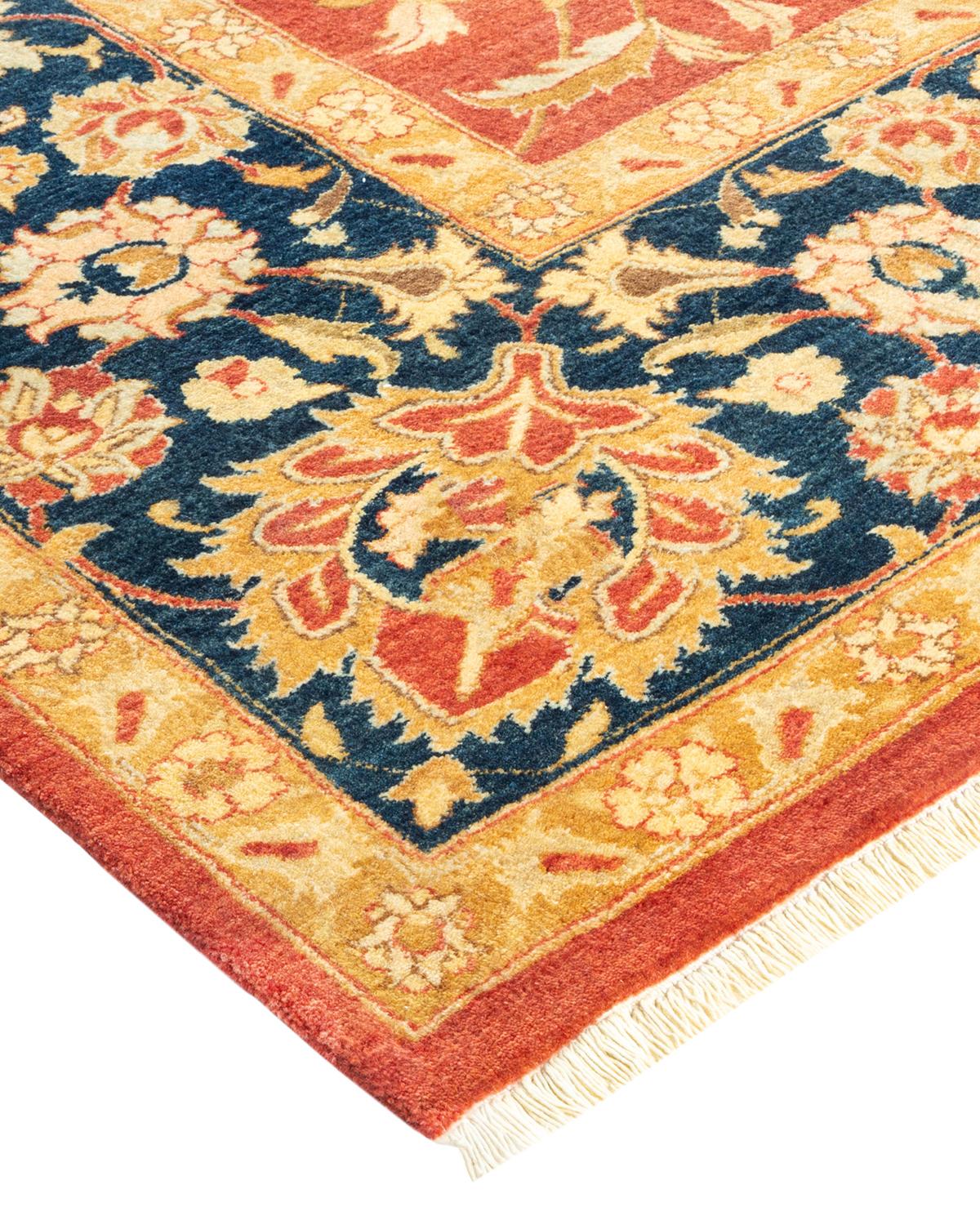 Alfombra Mogul Naranja Tradicional Hand Made Única en su Género Lana en venta
