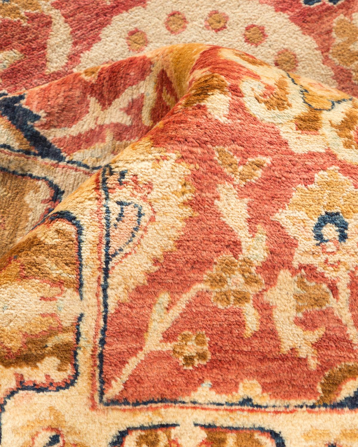 Autre Tapis traditionnel orange Mogul unique fait à la main, unique en son genre en vente