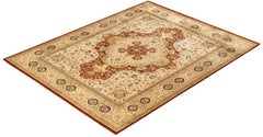 One-of-a-kind Hand Made Traditional Mogul Orange Area Rug