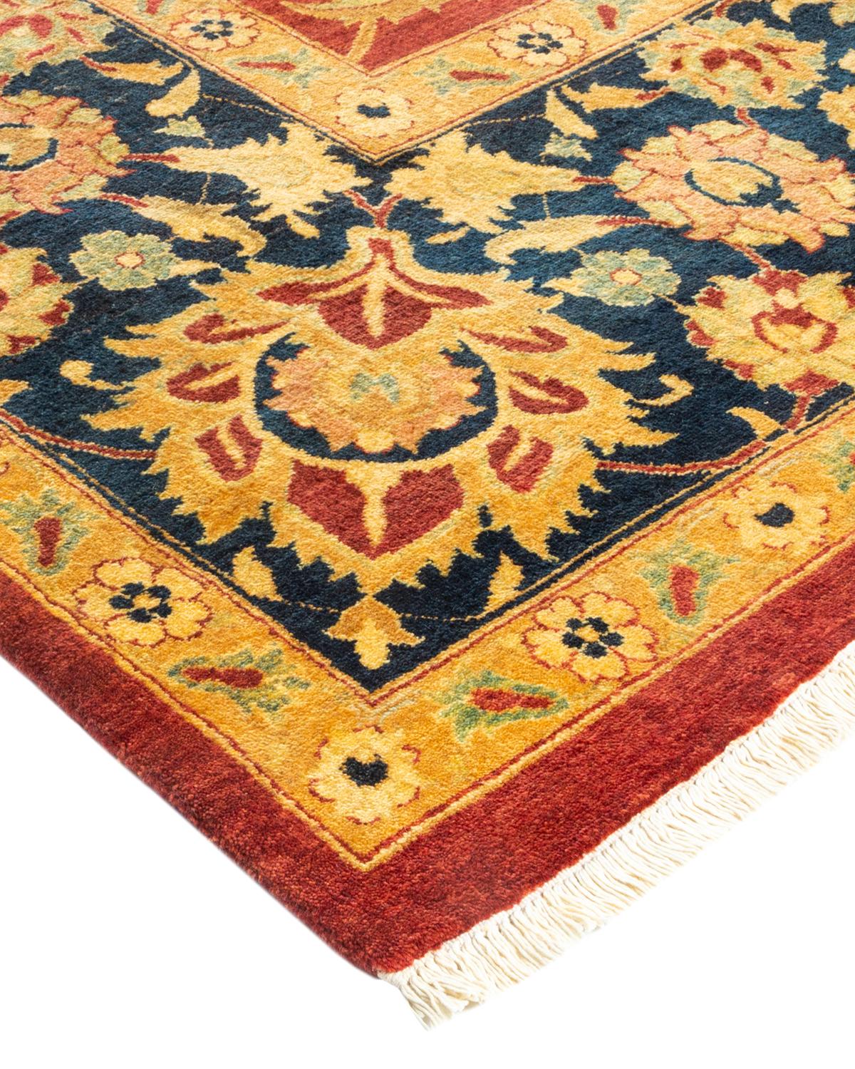 Alfombra tradicional única Hand Made Mogul Naranja Lana en venta