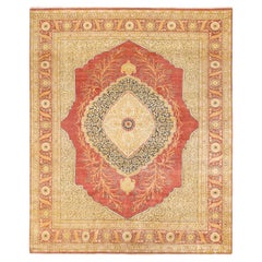 One-Of-A-Kind Hand Made Traditional Mogul Orange Area Rug