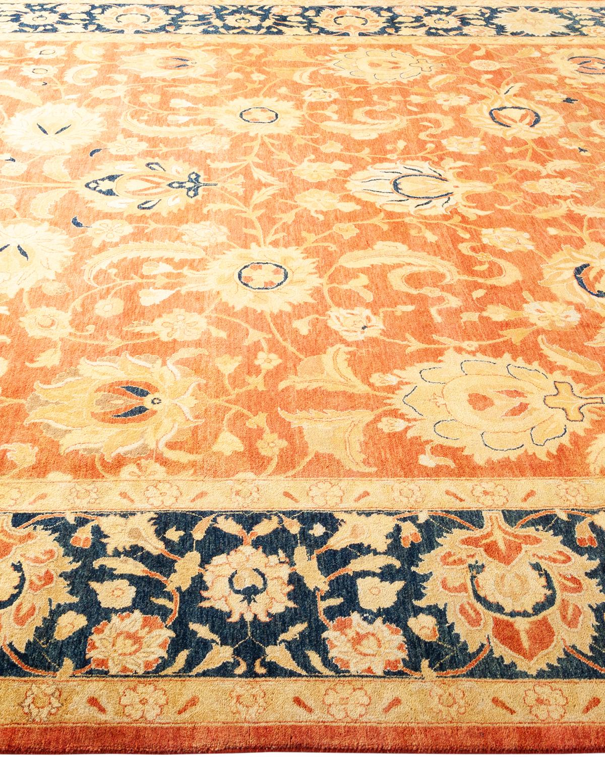 Tappeto tradizionale Mogul arancione Hand Made unico nel suo genere In condizioni Nuovo in vendita a Norwalk, CT