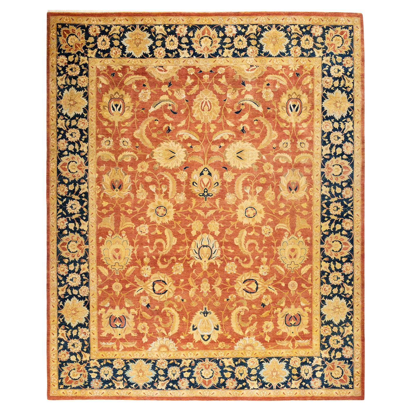 Alfombra Mogul Naranja Tradicional Hand Made Única en su Género