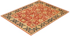 One-of-a-kind Hand Made Traditional Mogul Orange Area Rug