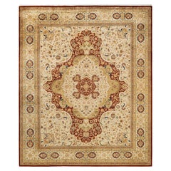 Tappeto tradizionale arancione Mogul, unico nel suo genere, Hand Made