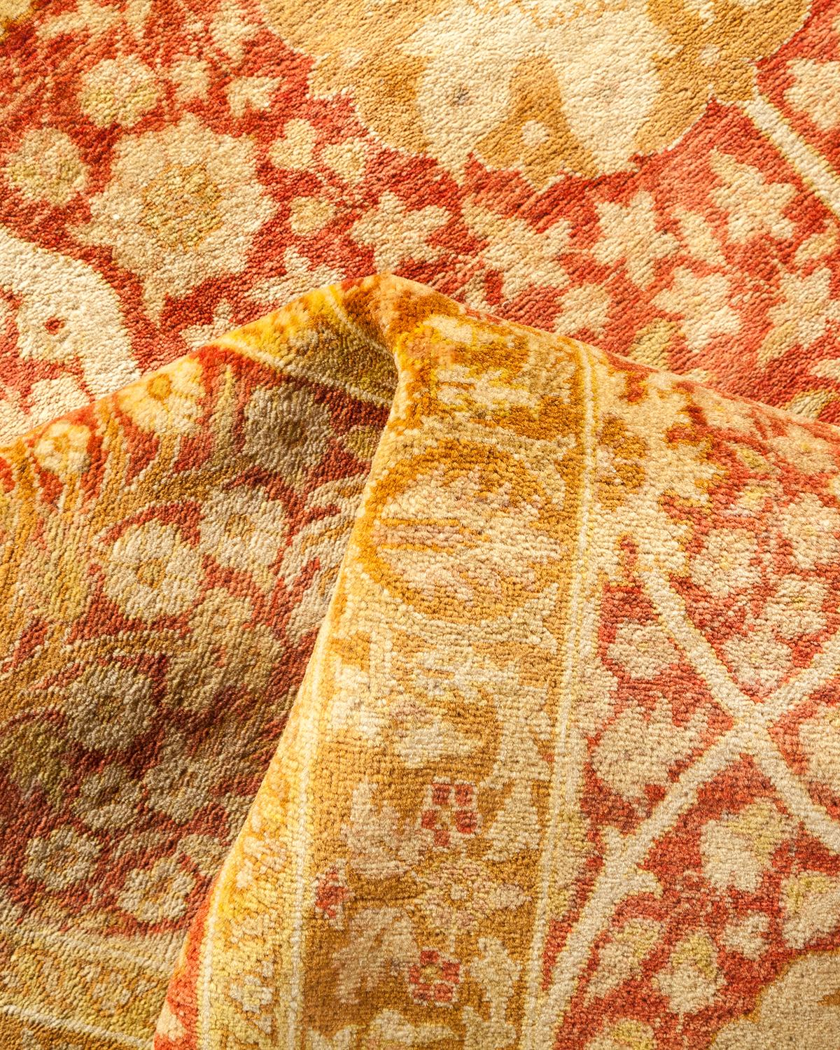 Autre Tapis traditionnel orange Mogul unique fait à la main, unique en son genre en vente