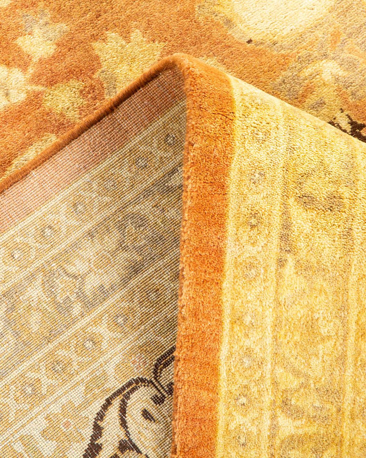Pakistano Tappeto tradizionale arancione Mogul, unico nel suo genere, Hand Made in vendita