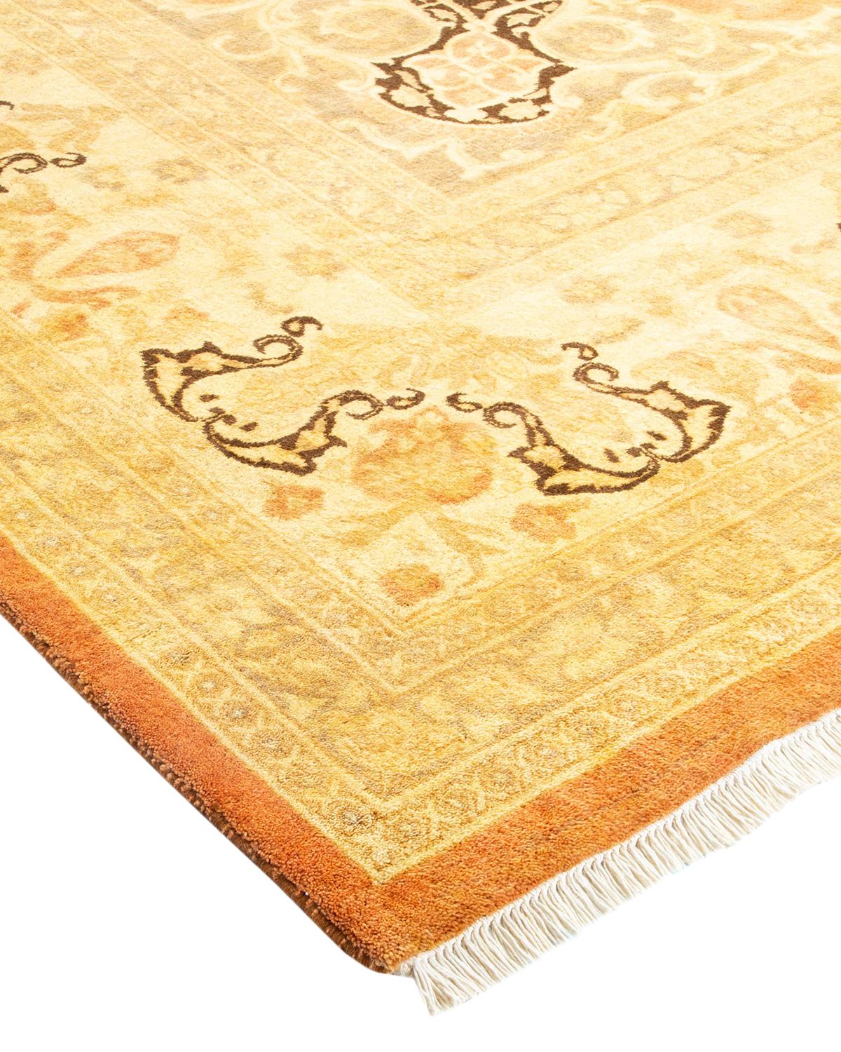Lana Tappeto tradizionale arancione Mogul, unico nel suo genere, Hand Made in vendita