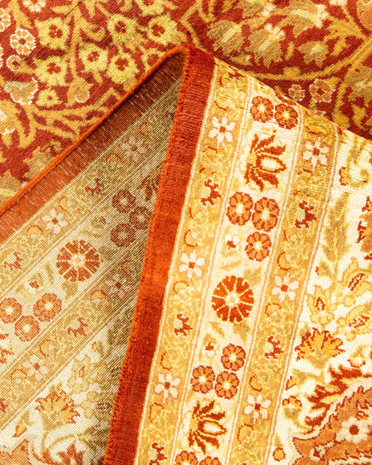 Alfombra Mogul Naranja Tradicional Hand Made Única en su Género Pakistaní en venta