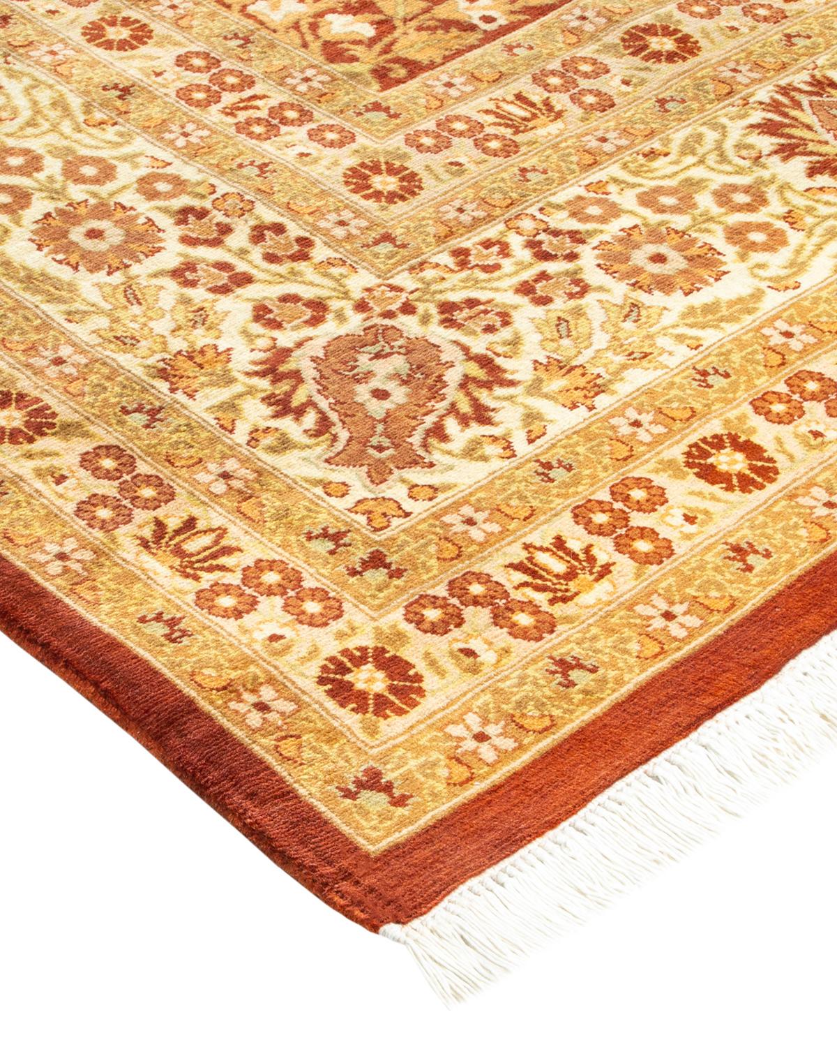 Alfombra Mogul Naranja Tradicional Hand Made Única en su Género Lana en venta
