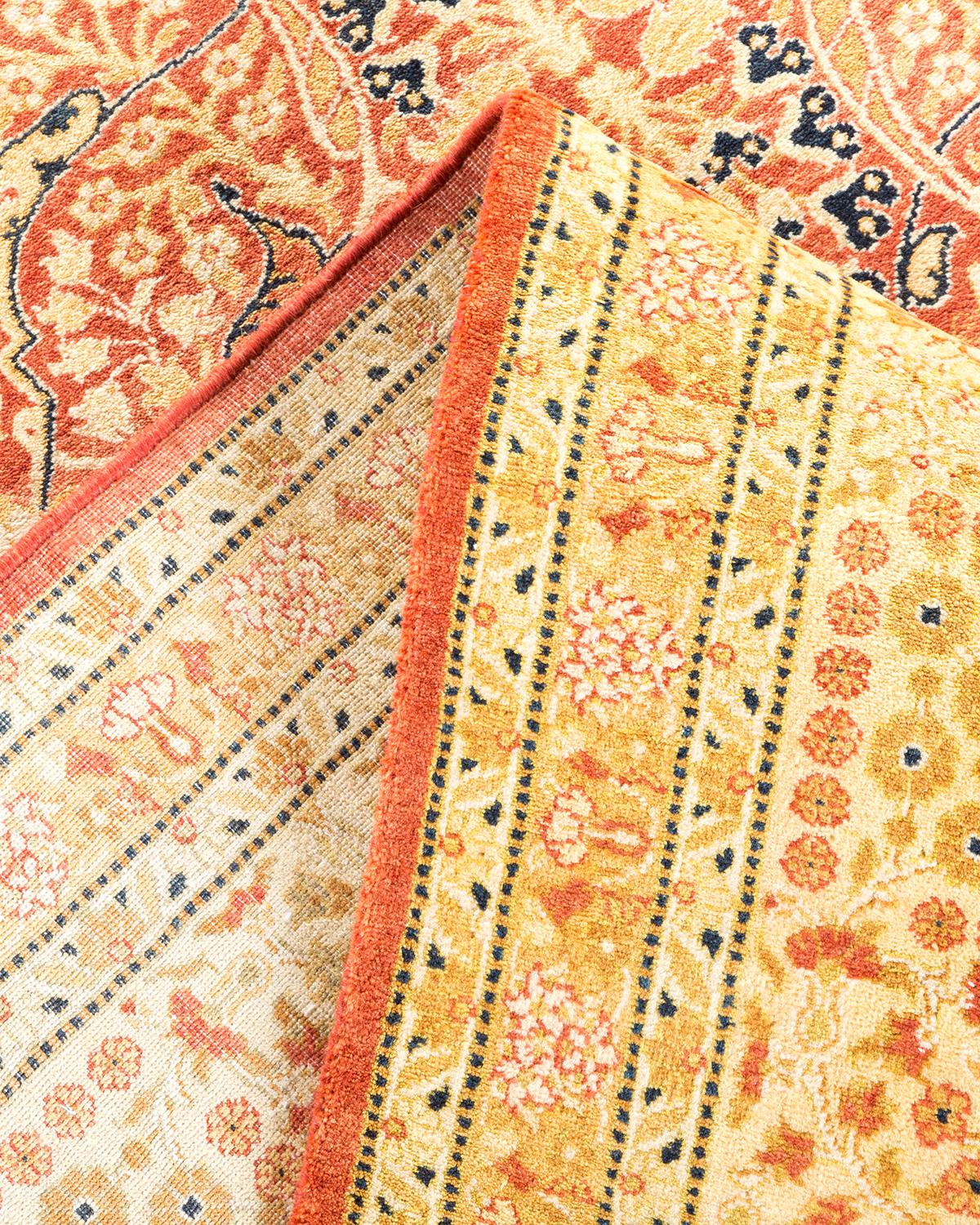 Alfombra Mogul Naranja Tradicional Hand Made Única en su Género Pakistaní en venta
