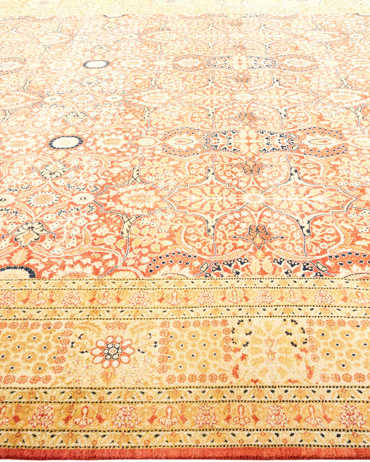 Alfombra Mogul Naranja Tradicional Hand Made Única en su Género en Nuevo estado para la venta en Norwalk, CT