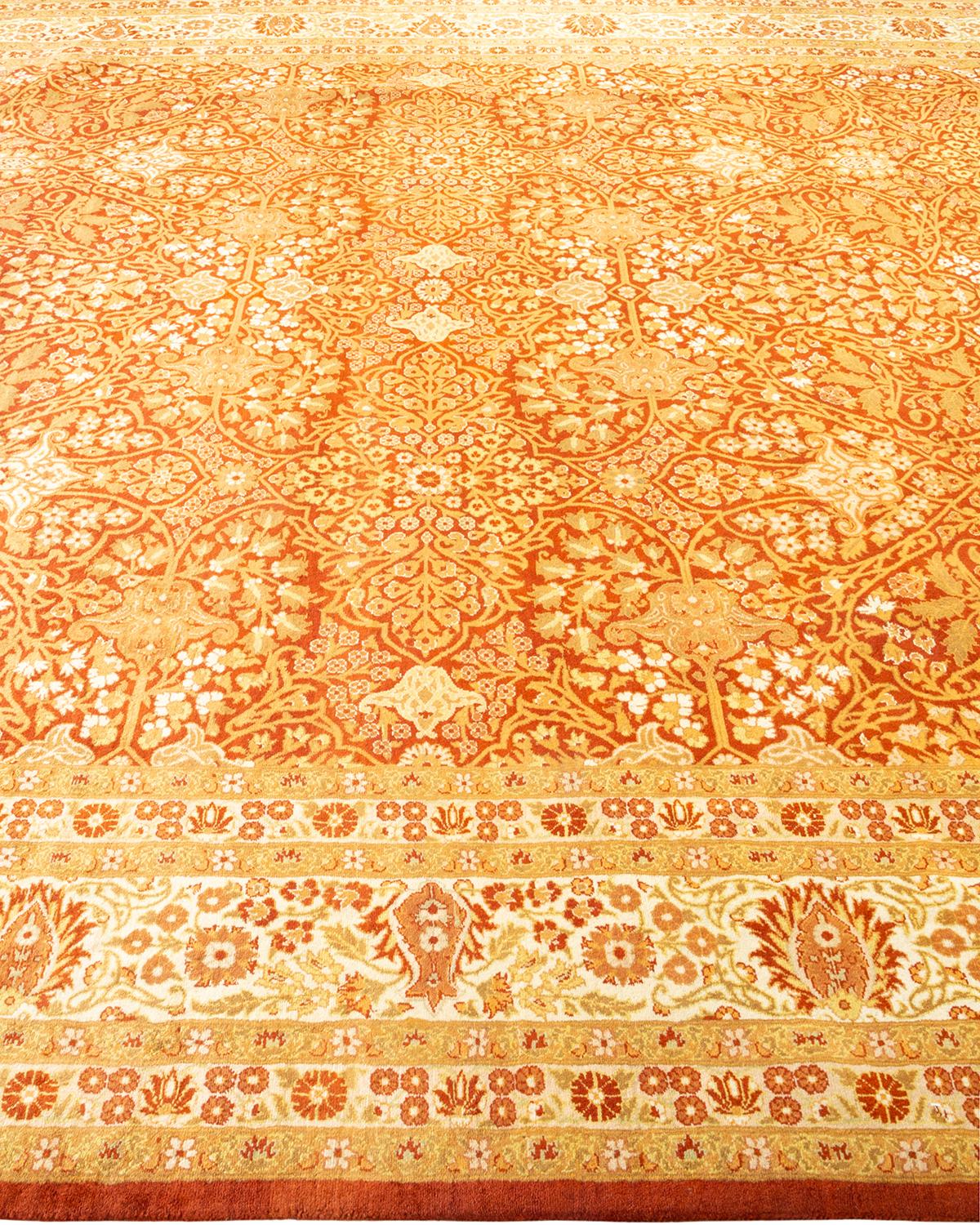 Alfombra tradicional única Hand Made Mogul Naranja en Nuevo estado para la venta en Norwalk, CT