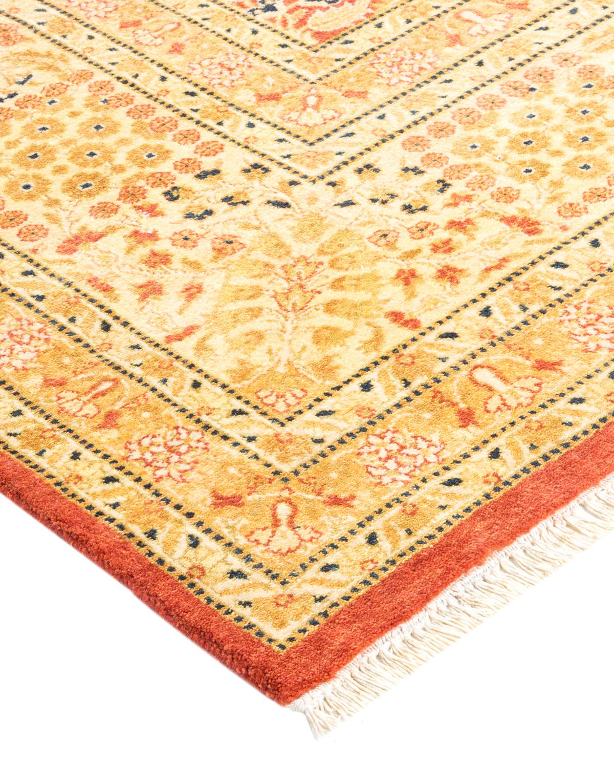 Alfombra Mogul Naranja Tradicional Hand Made Única en su Género Lana en venta
