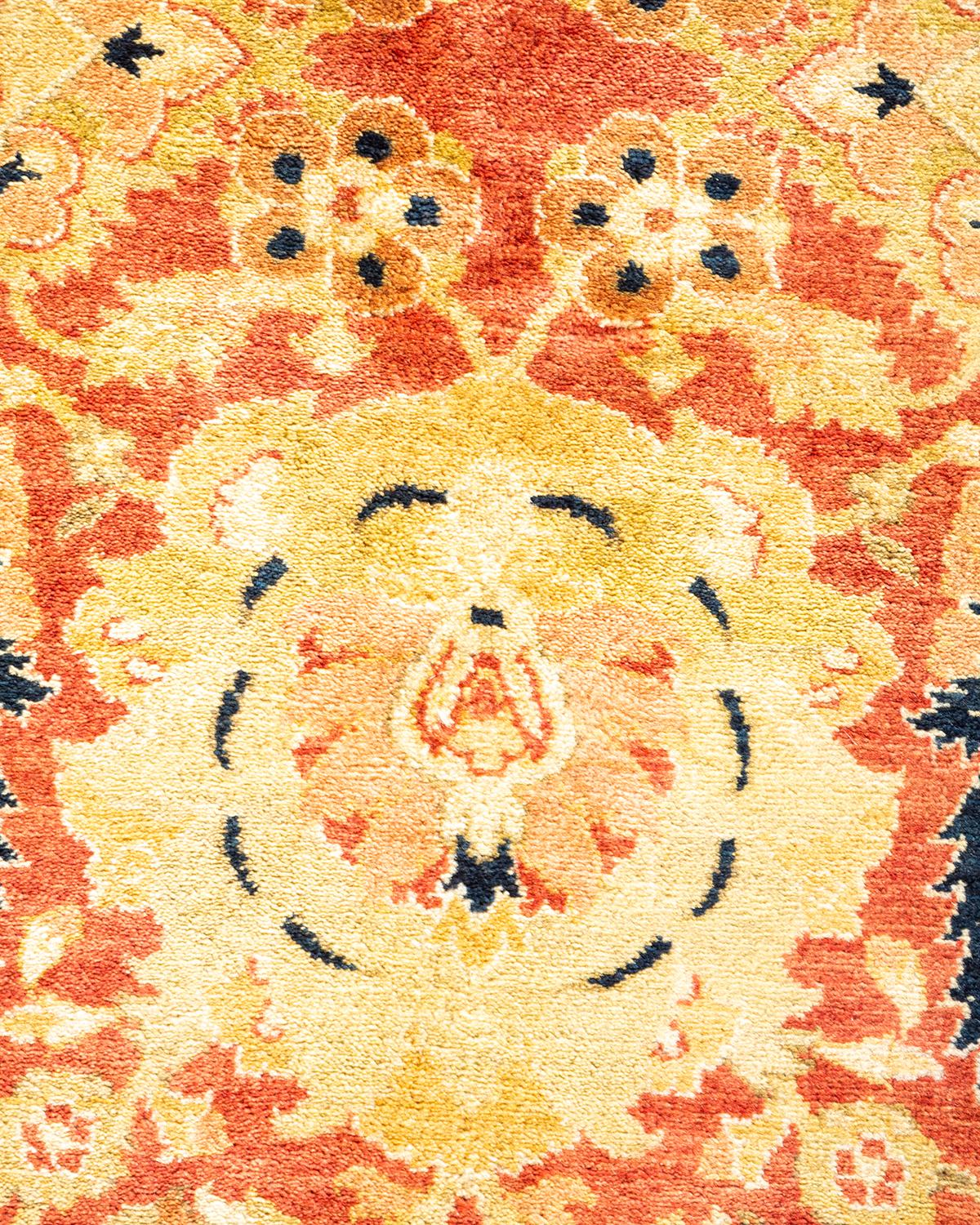 Alfombra Mogul Naranja Tradicional Hand Made Única en su Género Siglo XXI y contemporáneo en venta